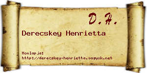 Derecskey Henrietta névjegykártya